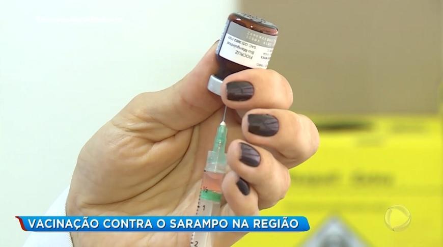 Vacinação contra o sarampo na região