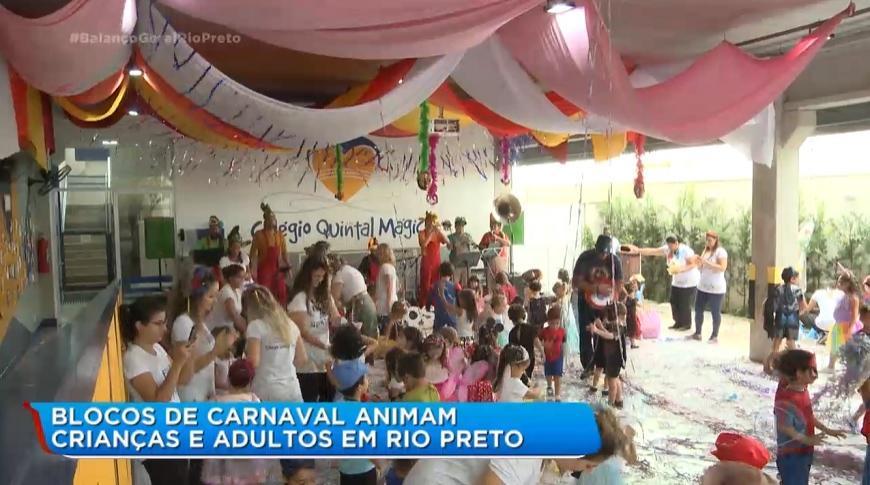 Blocos de carnaval animam crianças e adultos em Rio Preto