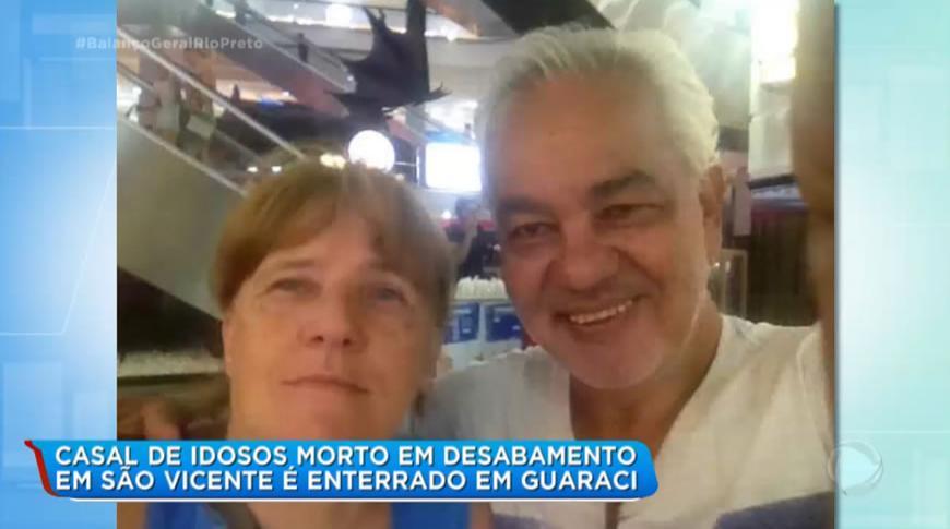 Casal de idosos morto em deslizamento em São Vicente é enterrado em Guaraci