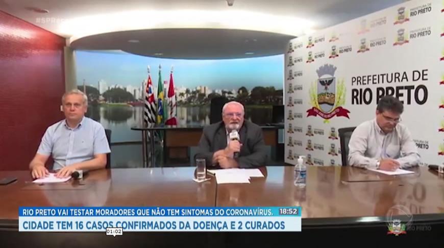 Rio Preto testará moradores que não tem sintomas do coronavírus.