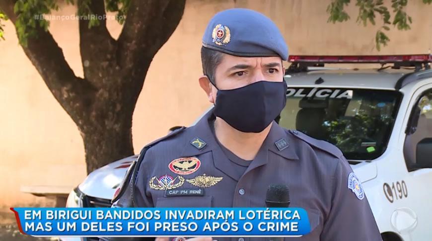 Bandidos invadiram lotérica em Birigui e um deles foi preso após o crime