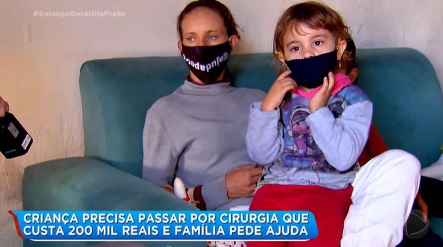 Família pede ajuda para cirurgia de criança que custa R$200 mil