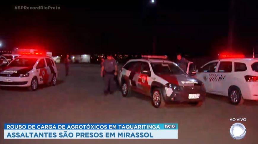 Assaltantes são presos em Mirassol por roubo de carga de agrotóxico em Taquaritinga