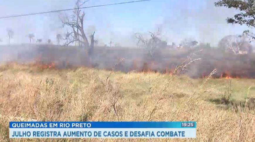 Aumento de queimadas nesse más de julho em Rio Preto