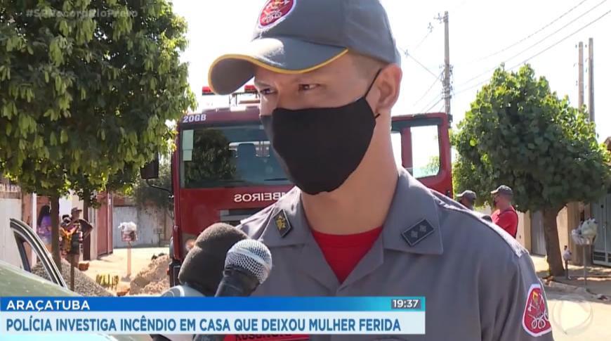 Polícia de Araçatuba investiga incêndio em casa que deixou mulher ferida