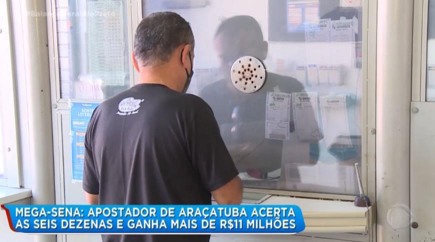 Apostador de Araçatuba acerta as 6 dezenas e ganha mais de R$11 milhàµes na Mega-Sena