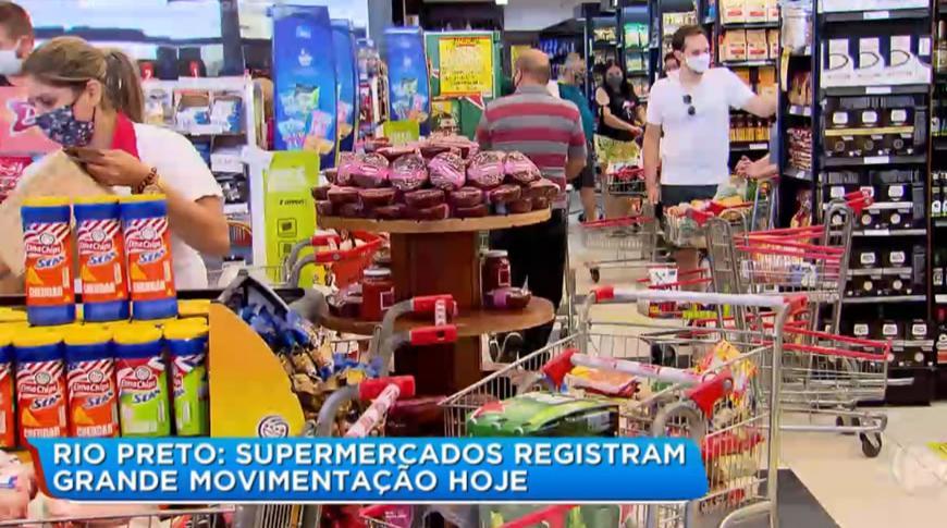 Supermercados  de Rio Preto registram grande movimentação nessa sexta-feira