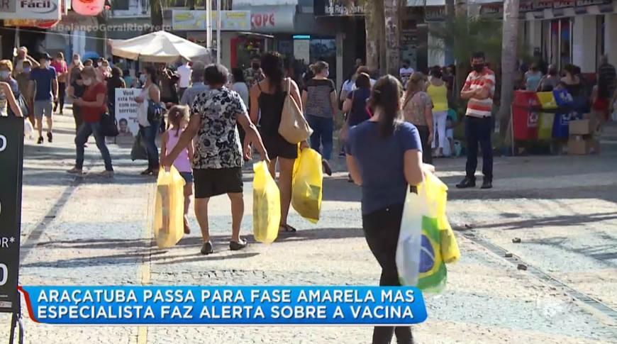 Araçatuba passa para fase amarela e especialista faz alerta sobre a vacina