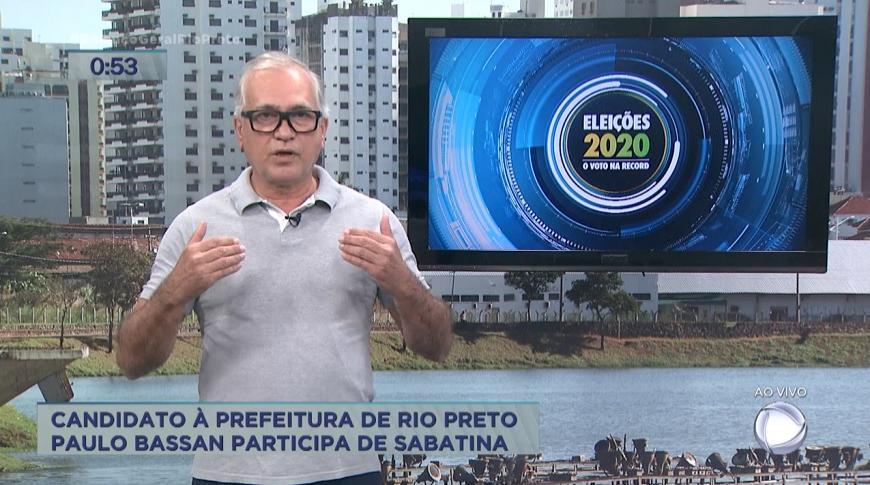 Candidato à  prefeitura de Rio Preto Paulo Bassan participa de sabatina