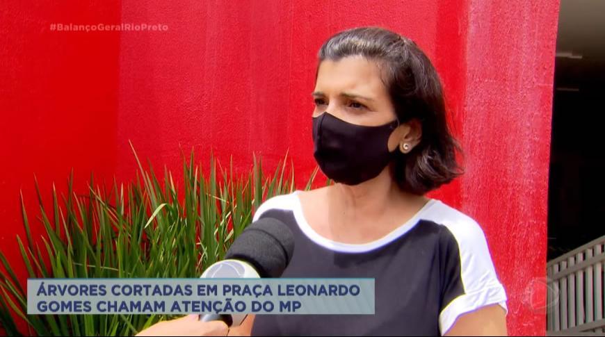 Árvores cortadas na  praça Leonardo Gomes em Rio Preto  chamam atenção do MP