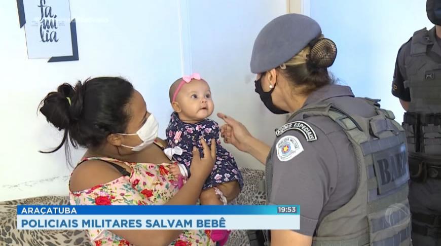 Policiais militares salvam bebê em Araçatuba