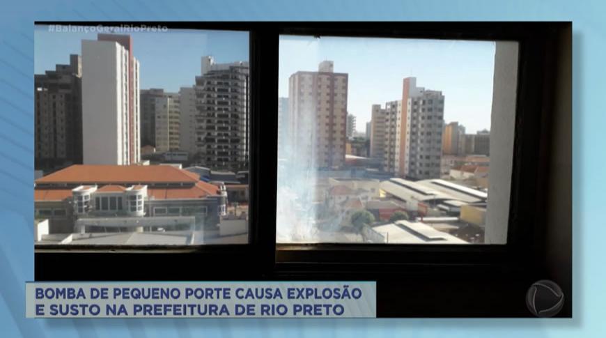 Bomba de pequeno porte  explode no prédio da Prefeitura de Rio Preto
