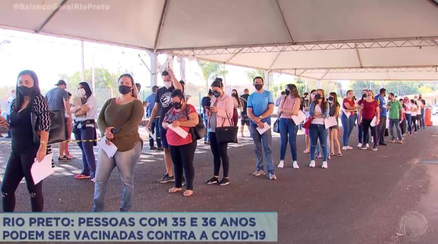 Rio Preto: pessoas com 35 e 36 anos podem ser vacinadas contra a Covid-19