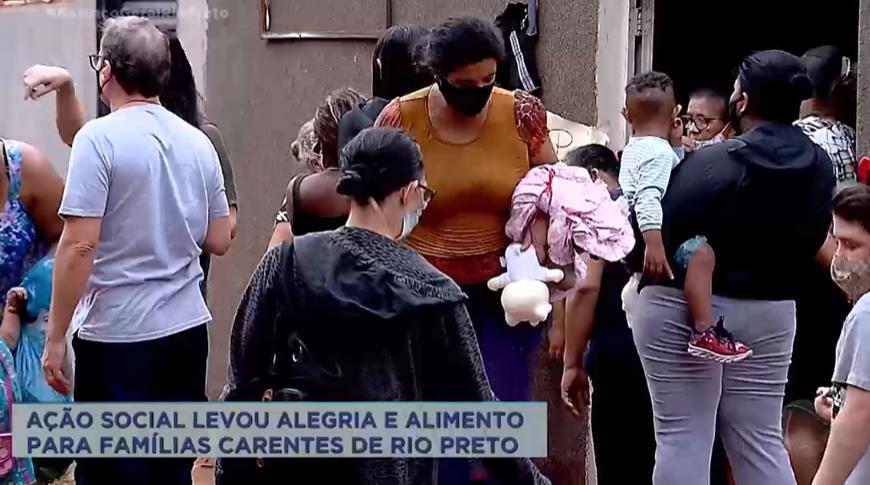 Ação Social levou alegria e alimento para famílias carentes de Rio Preto