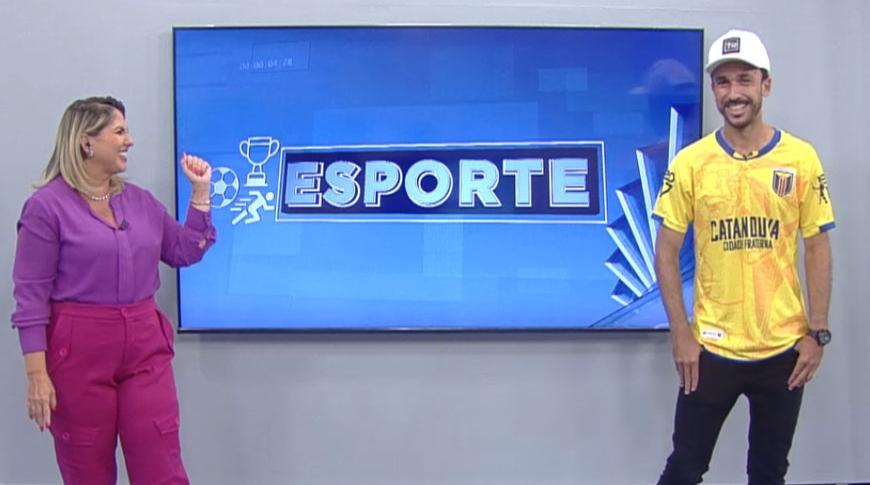 Thiago Ribeiro, jogador do Catanduva, participou do Esporte Record; confira